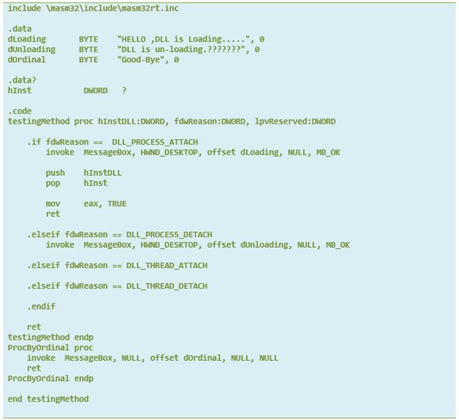 DLL in the client program